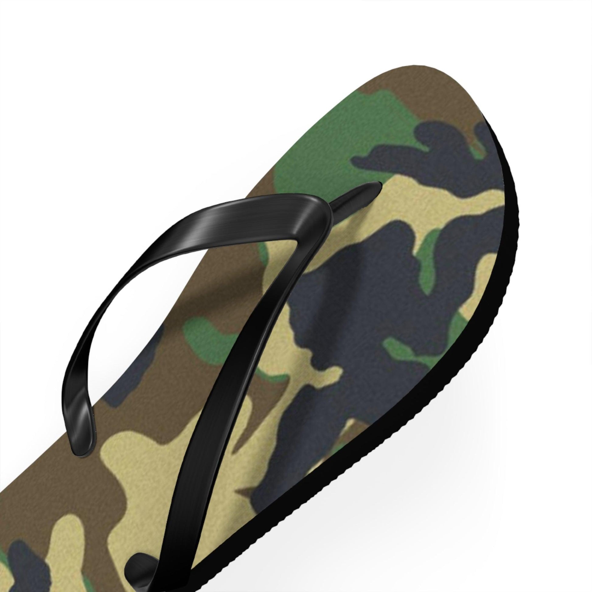 Men's Green Camouflage Flip Flops - Lizard Vigilante