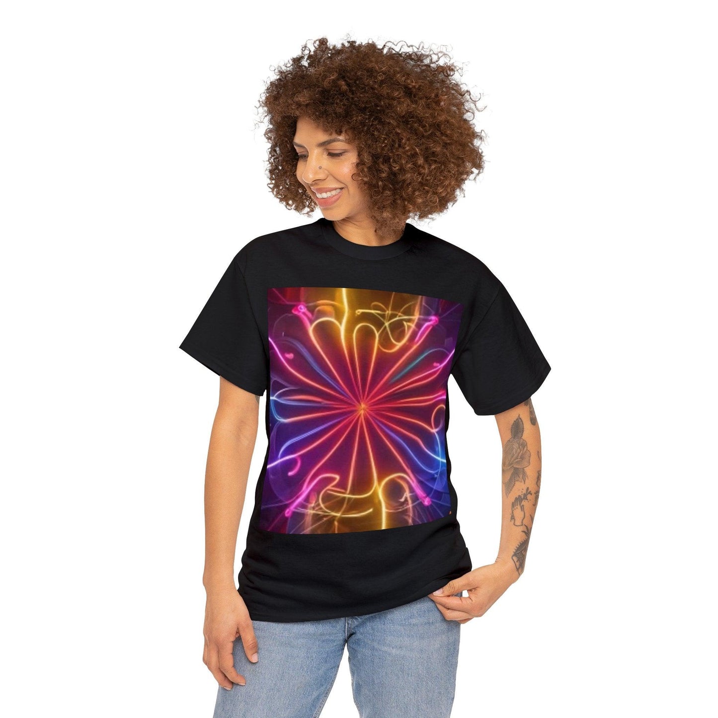 Neon Flower Unisex Heavy Cotton Tee - Lizard Vigilante