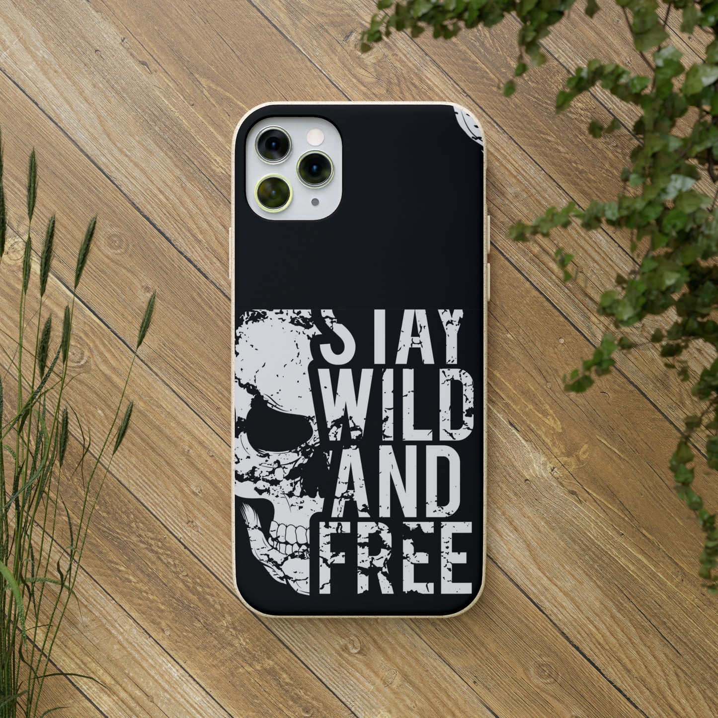 Stay Wild And Free Skull Biodegradable Cases - Lizard Vigilante