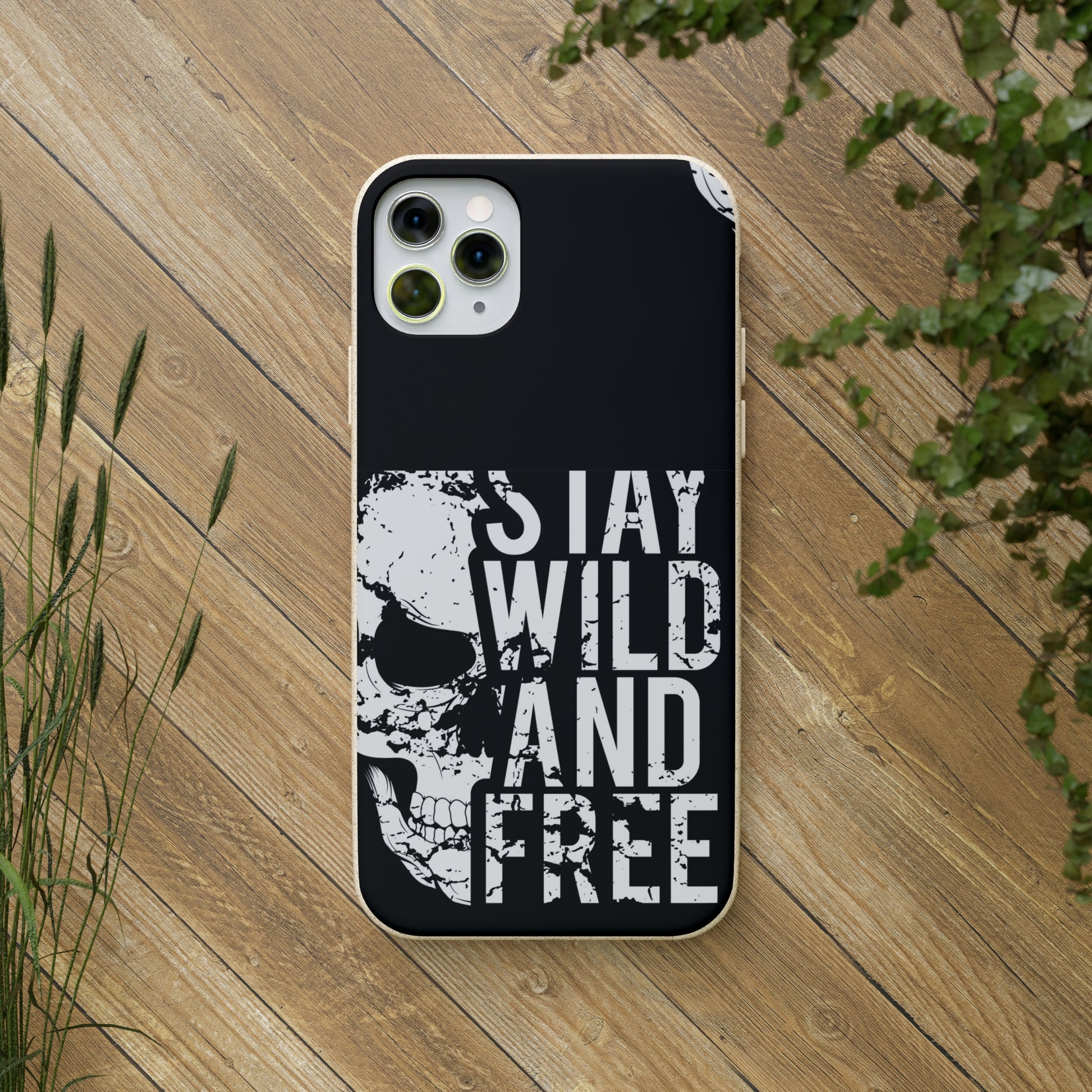 Stay Wild And Free Skull Biodegradable Cases - Lizard Vigilante