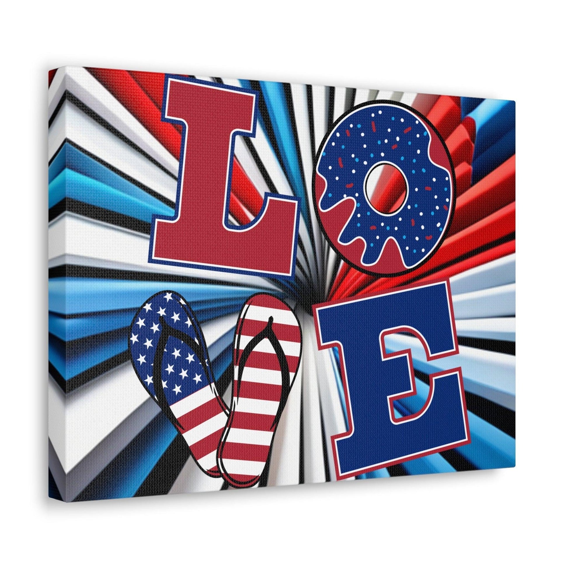 Patriotic Americans LOVE Valentine’s Day July 4th Canvas Gallery Wraps - Premium Canvas from Printify - Just $28.19! Shop now at Lizard Vigilante