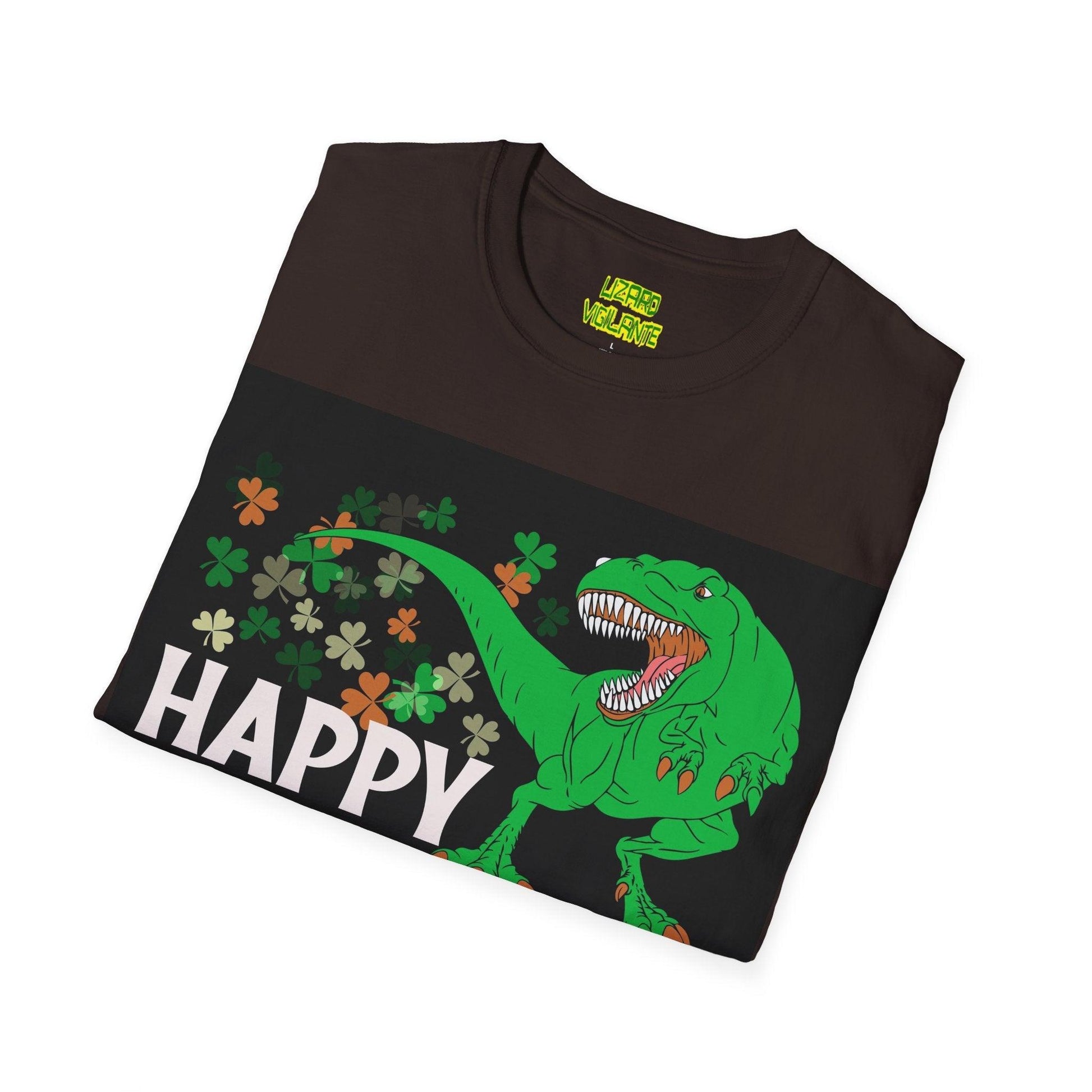 Happy St. Pat-Rex Day T-Rex Dinosaur Unisex Softstyle T-Shirt - Lizard Vigilante