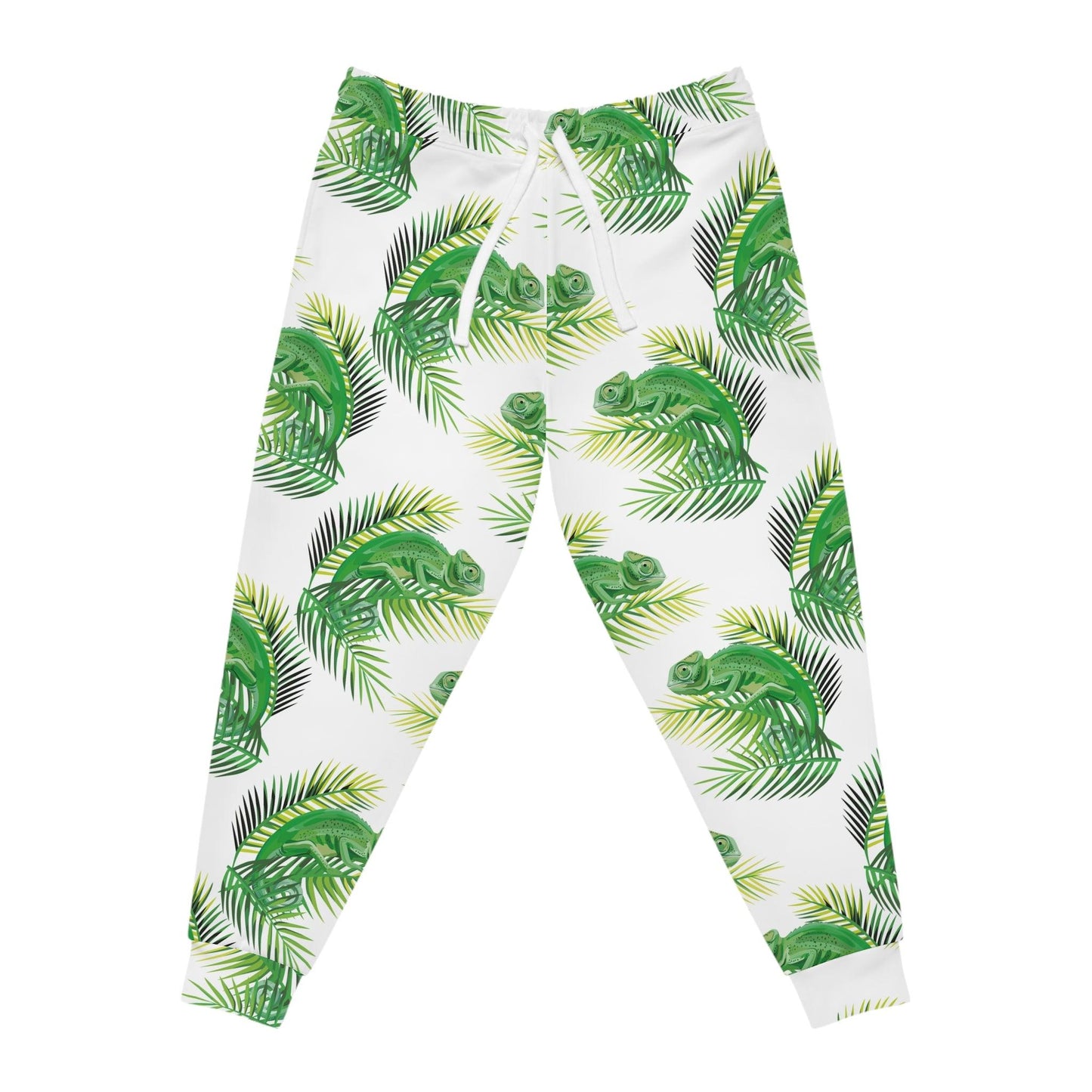 Chameleons on Banana Leaves Athletic Joggers - Lizard Vigilante