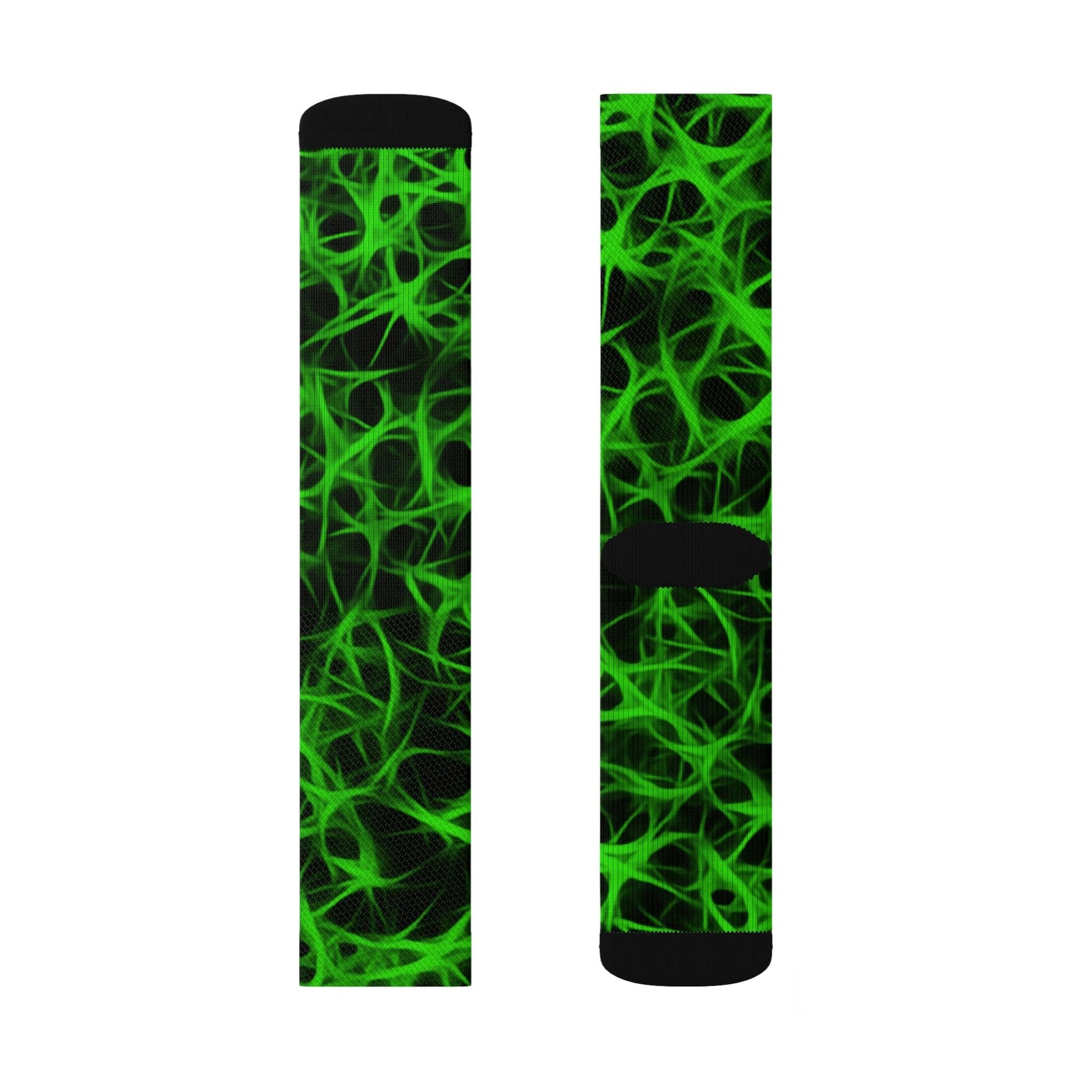 Nuclear Green Charged Sublimation Socks - Lizard Vigilante