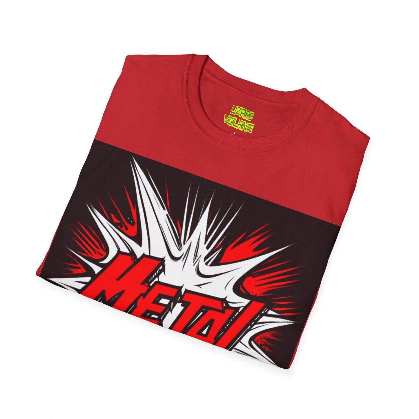 Red METAL Logo Unisex Softstyle T-Shirt - Lizard Vigilante