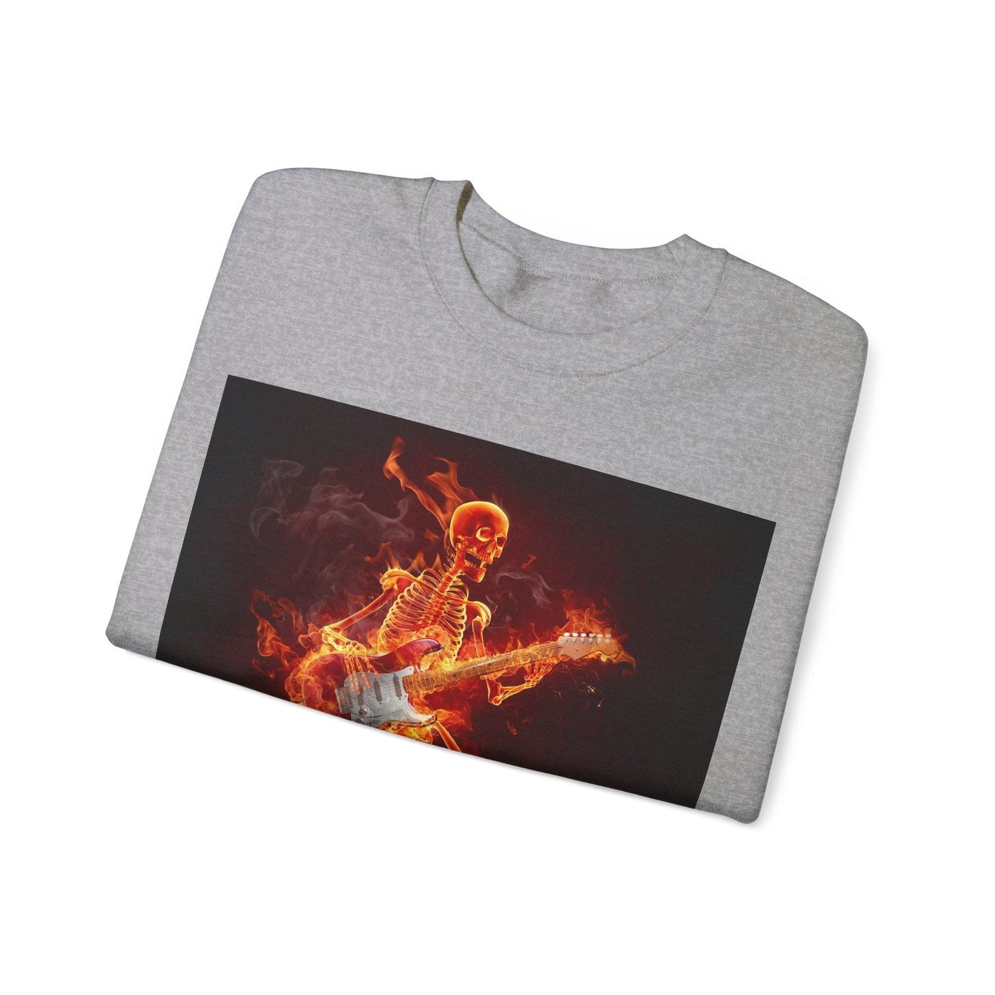 Fiery Guitarist Unisex Heavy Blend™ Crewneck Sweatshirt - Lizard Vigilante