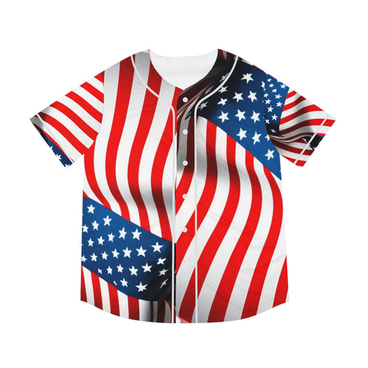 American Flag Men's Baseball Jersey - Lizard Vigilante