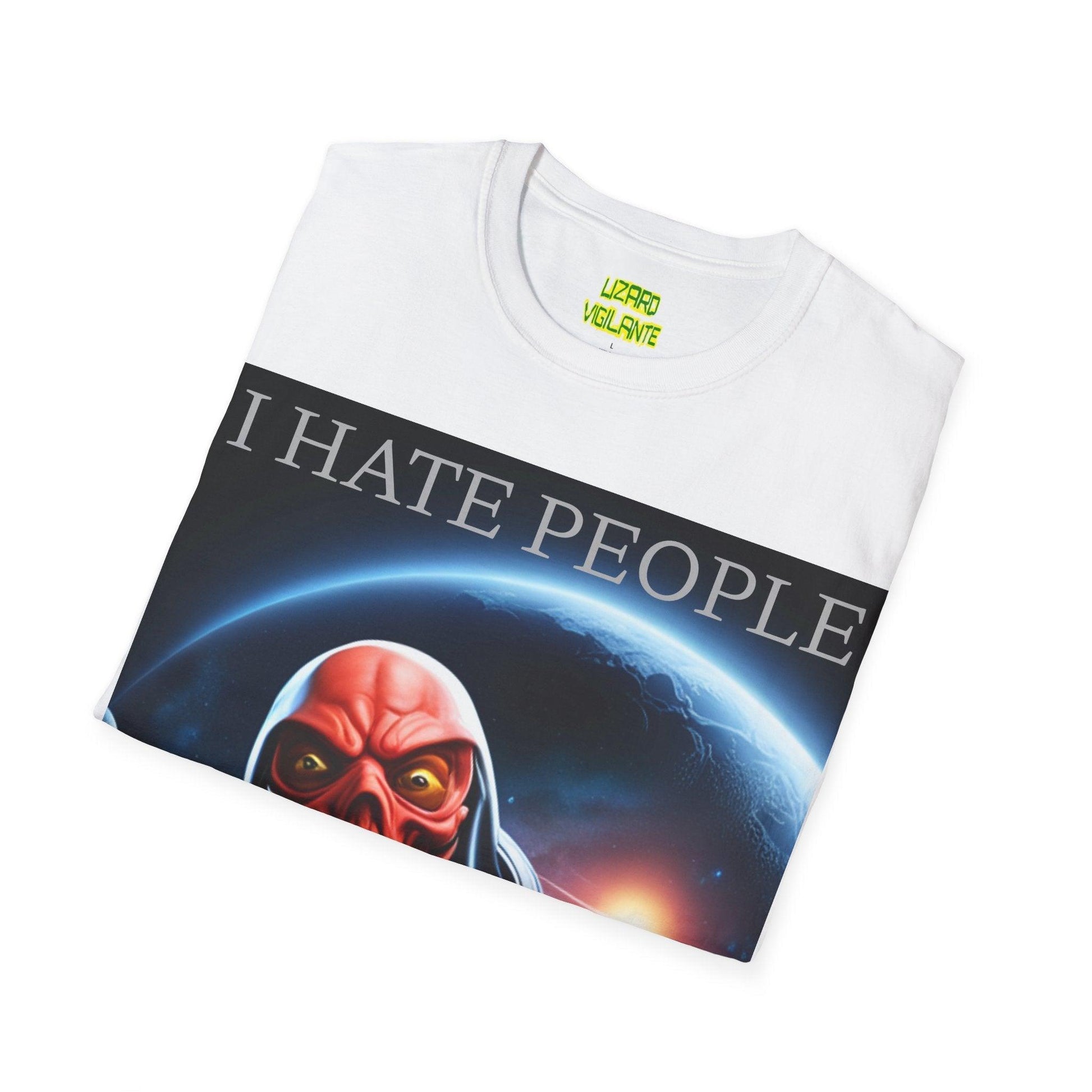 I Hate People Alien Unisex Softstyle T-Shirt - Lizard Vigilante