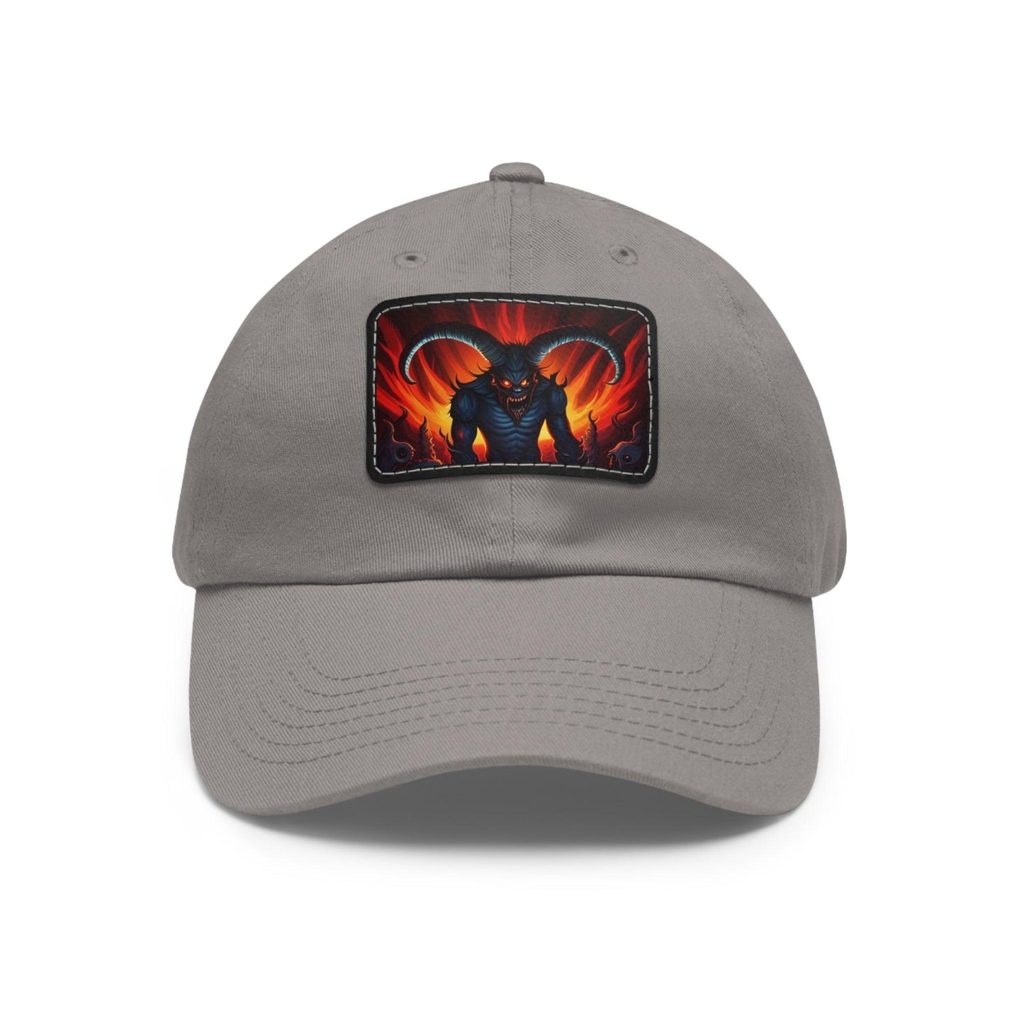 Horny Devil Dad Hat with Leather Patch (Rectangle) - Lizard Vigilante