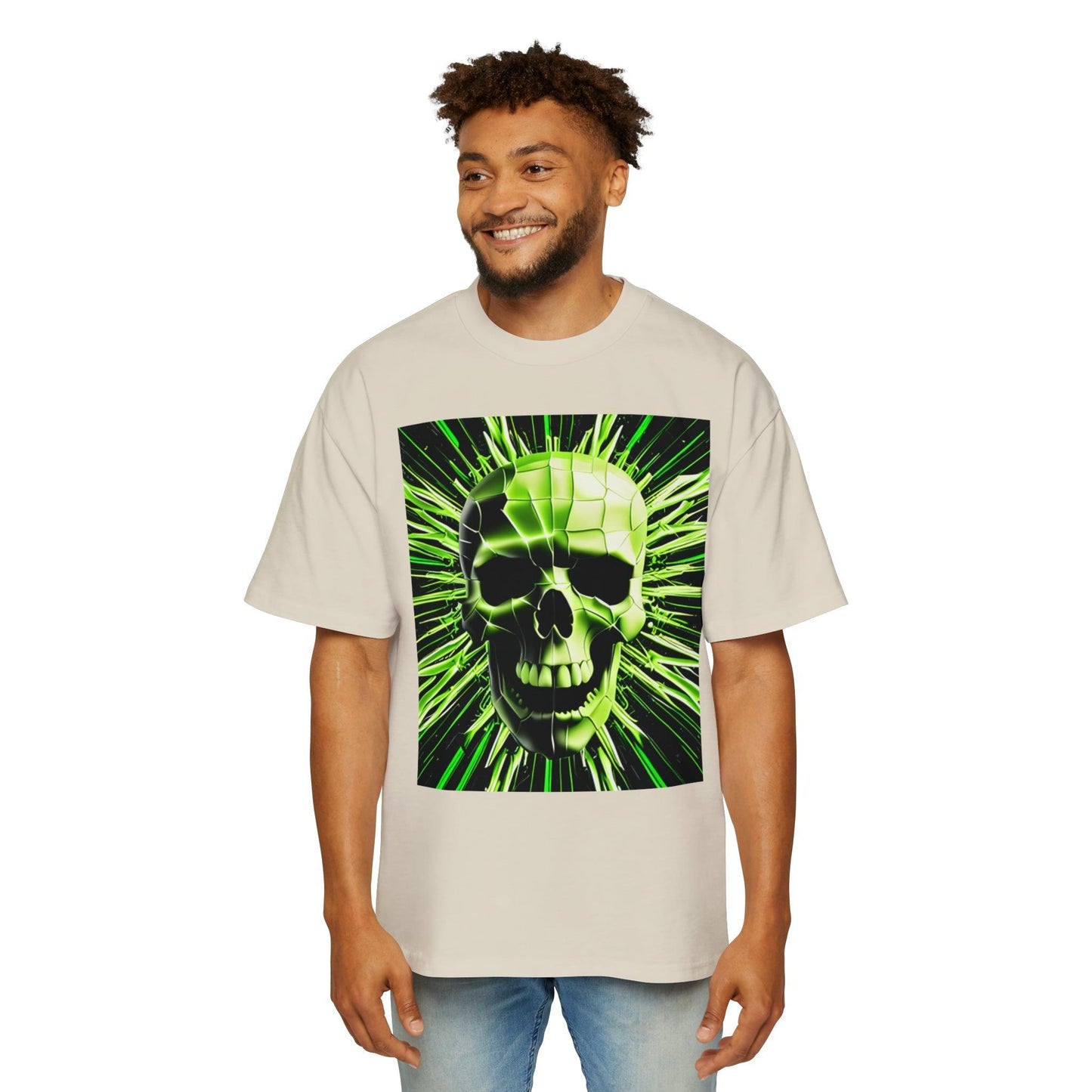 Skull Cracks Men's Heavy Oversized Tee - Lizard Vigilante