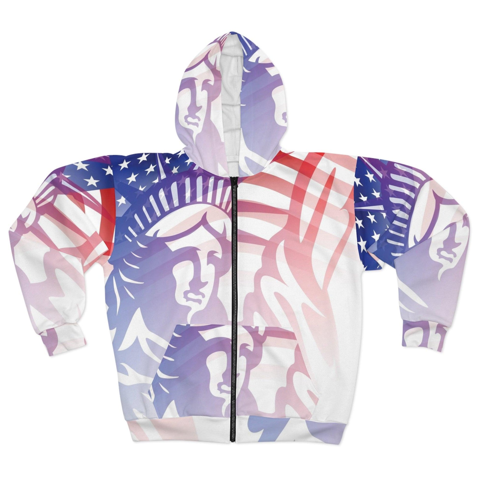 Statue of Liberty Unisex Zip Hoodie - Lizard Vigilante