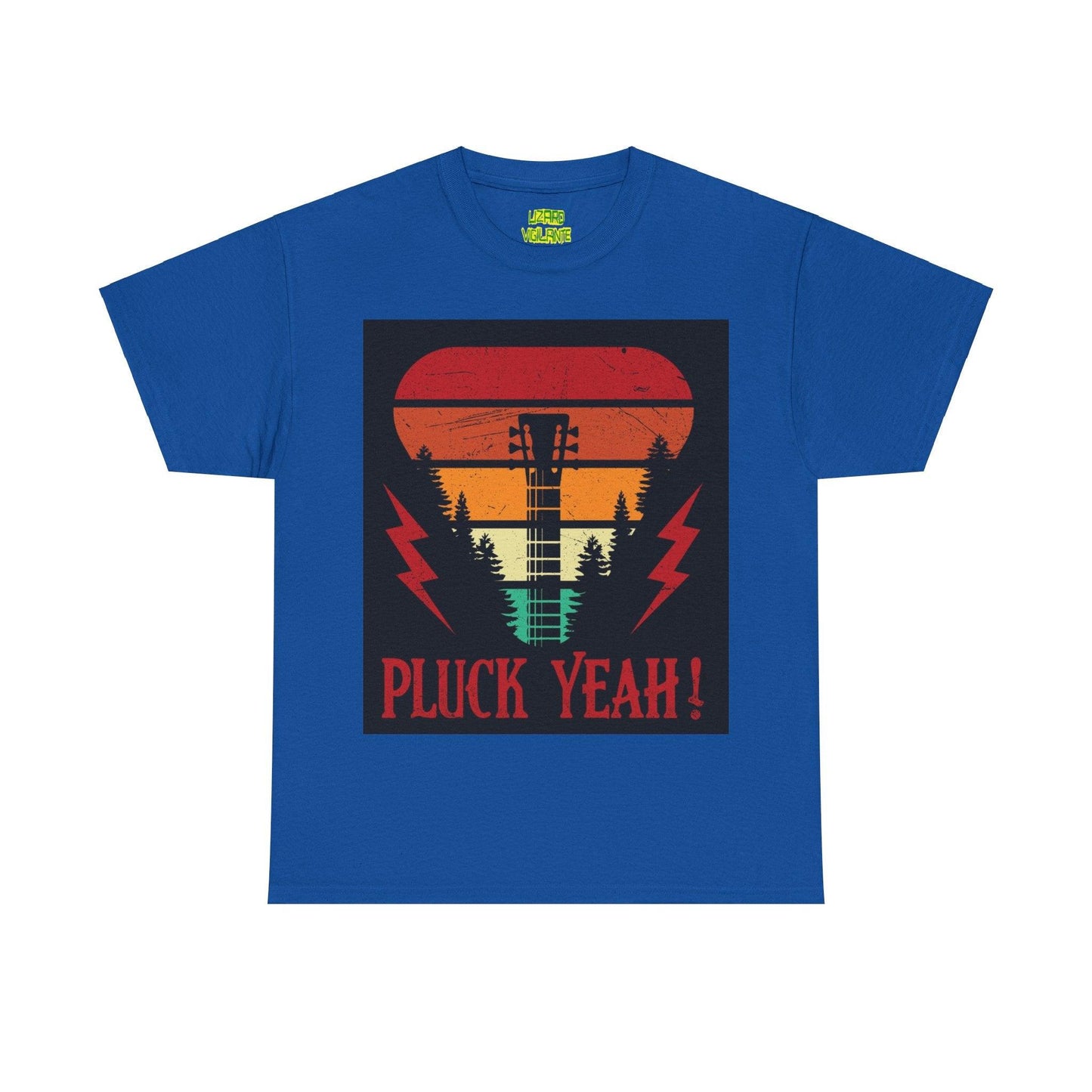 Pluck Yeah! Guitar Neck Unisex Heavy Cotton Tee - Lizard Vigilante