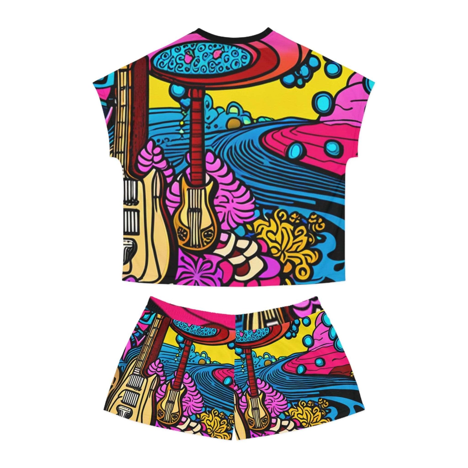 60s Psychedelia Women's Short Pajama Set - Lizard Vigilante