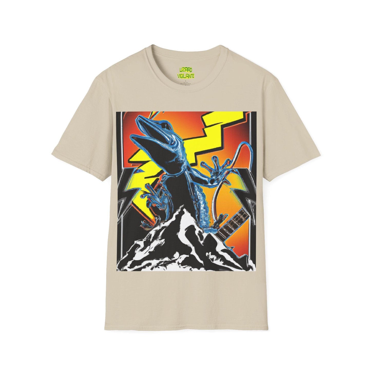 Lizard Lightning Graphical Unisex Softstyle T-Shirt - Lizard Vigilante