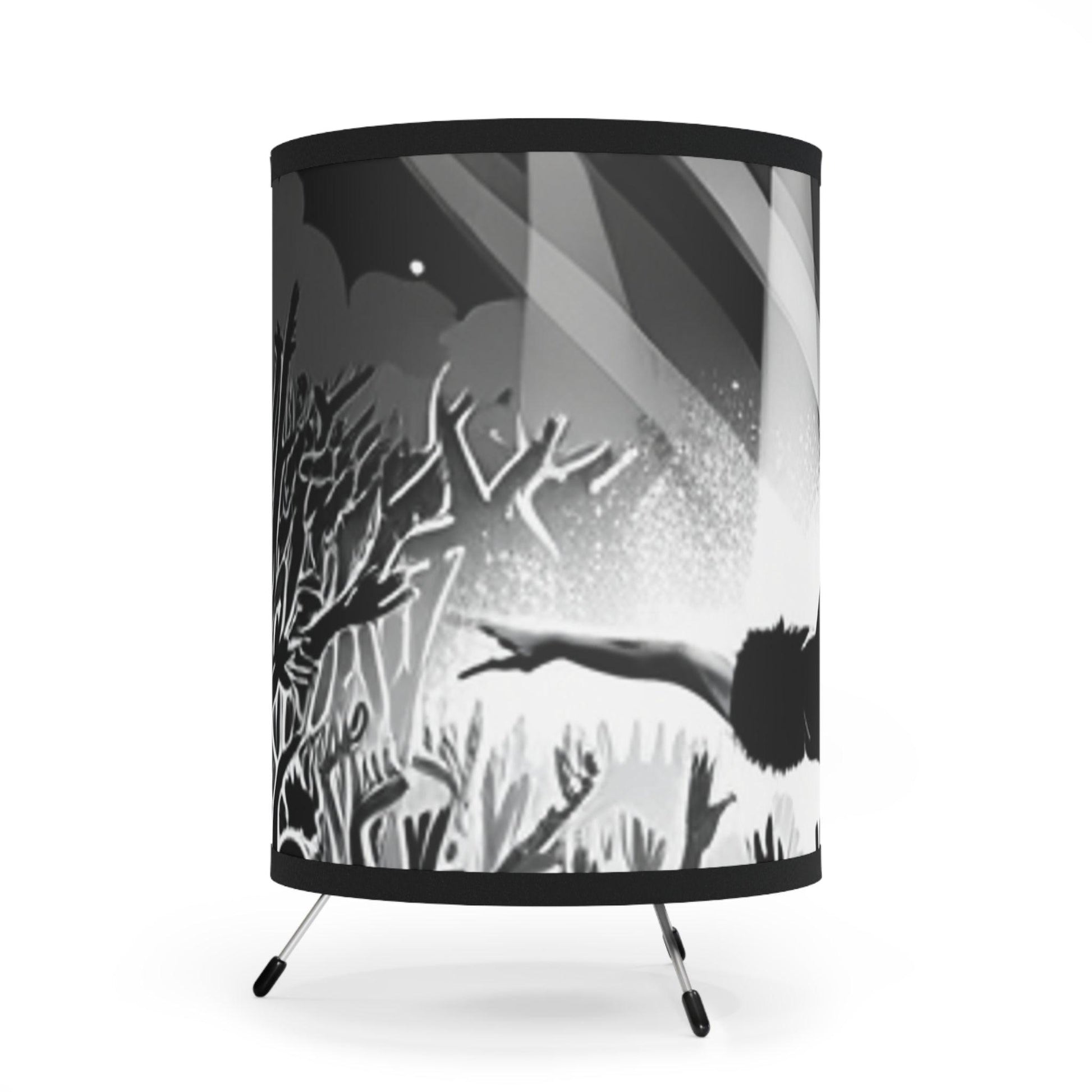 Crowd Surfing Metal Music Tripod Lamp with High-Res Printed Shade, US\CA plug - Lizard Vigilante