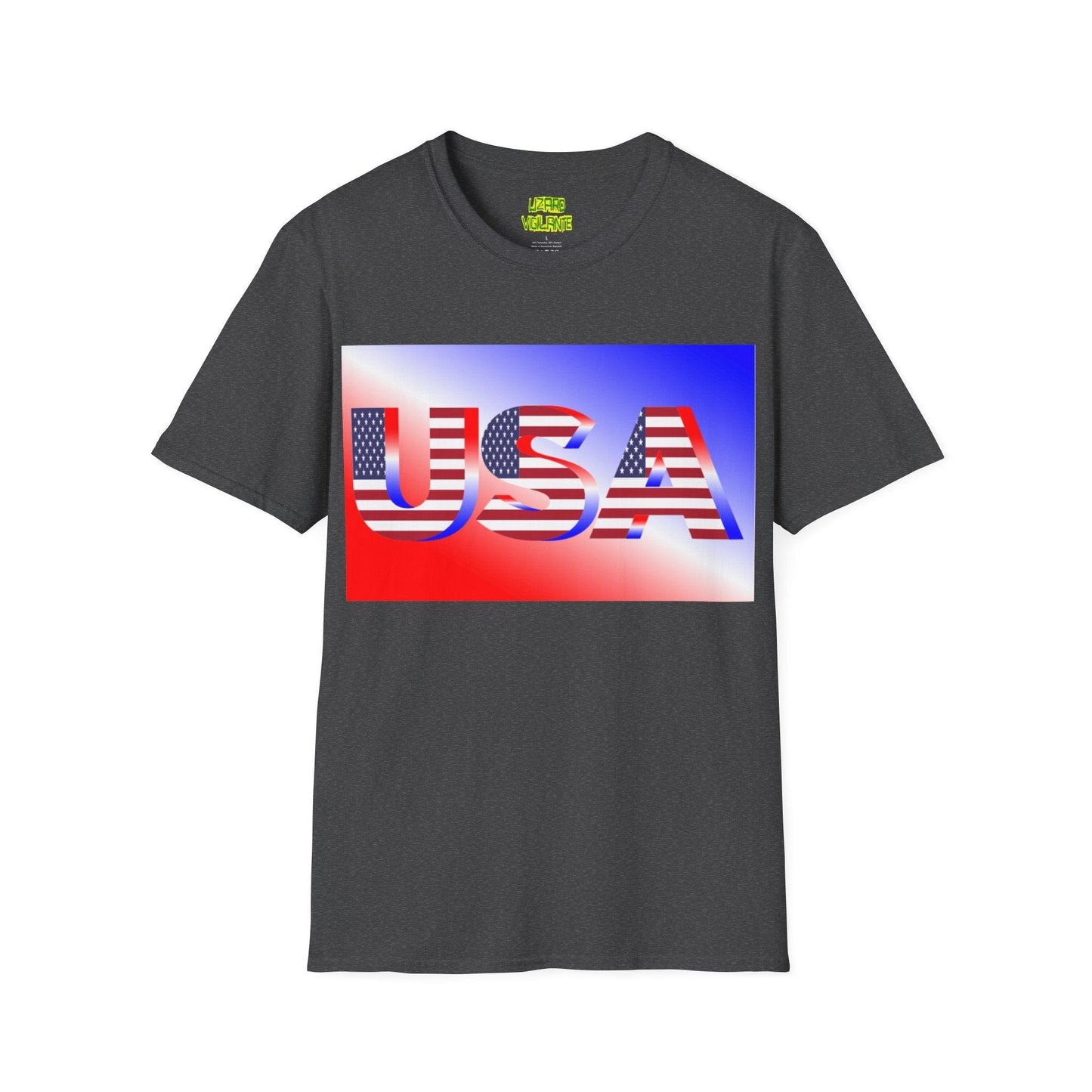 USA Red, White, and Blue Graphic Unisex Softstyle T-Shirt - Lizard Vigilante