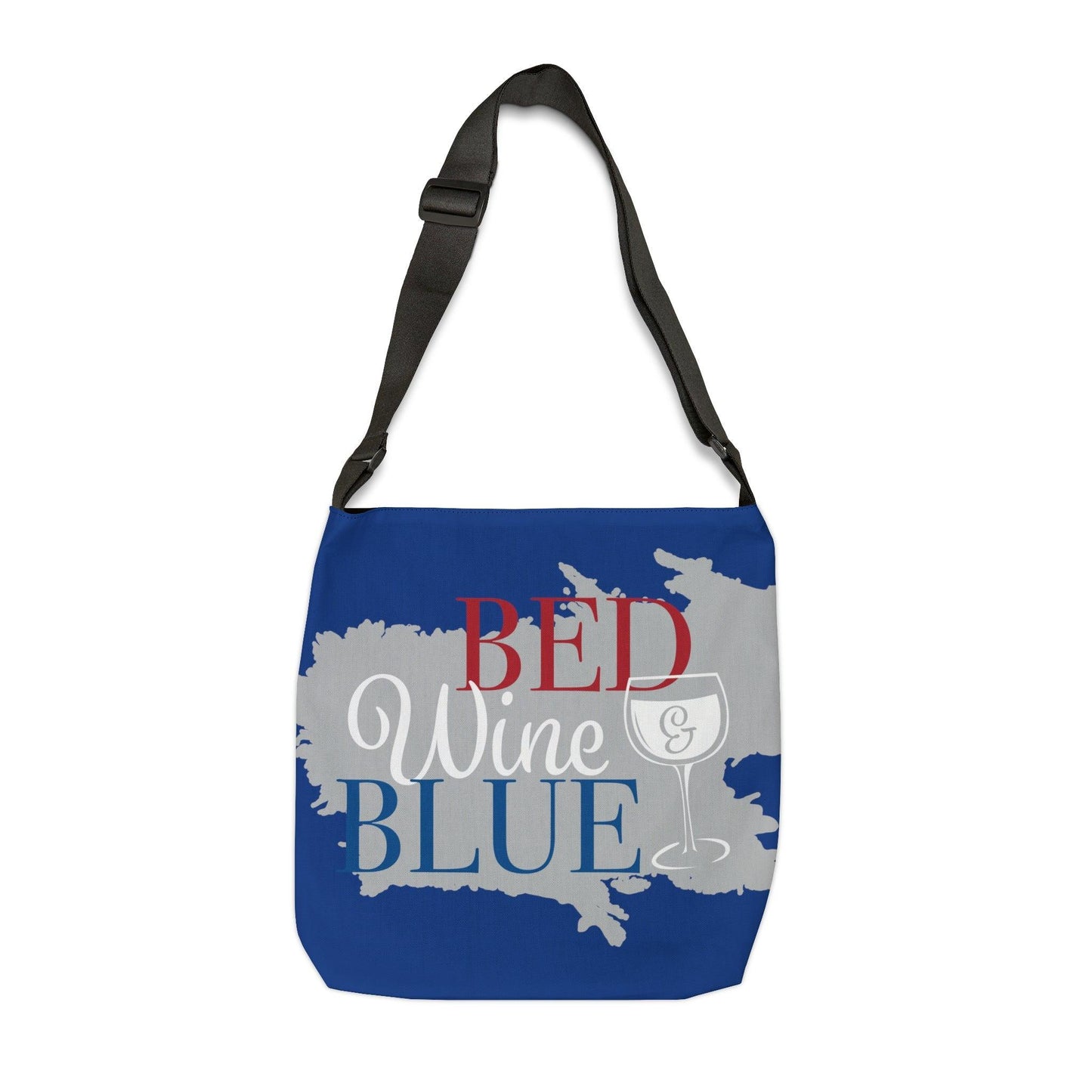 BED WINE & BLUE Adjustable Tote Bag (AOP) - Lizard Vigilante