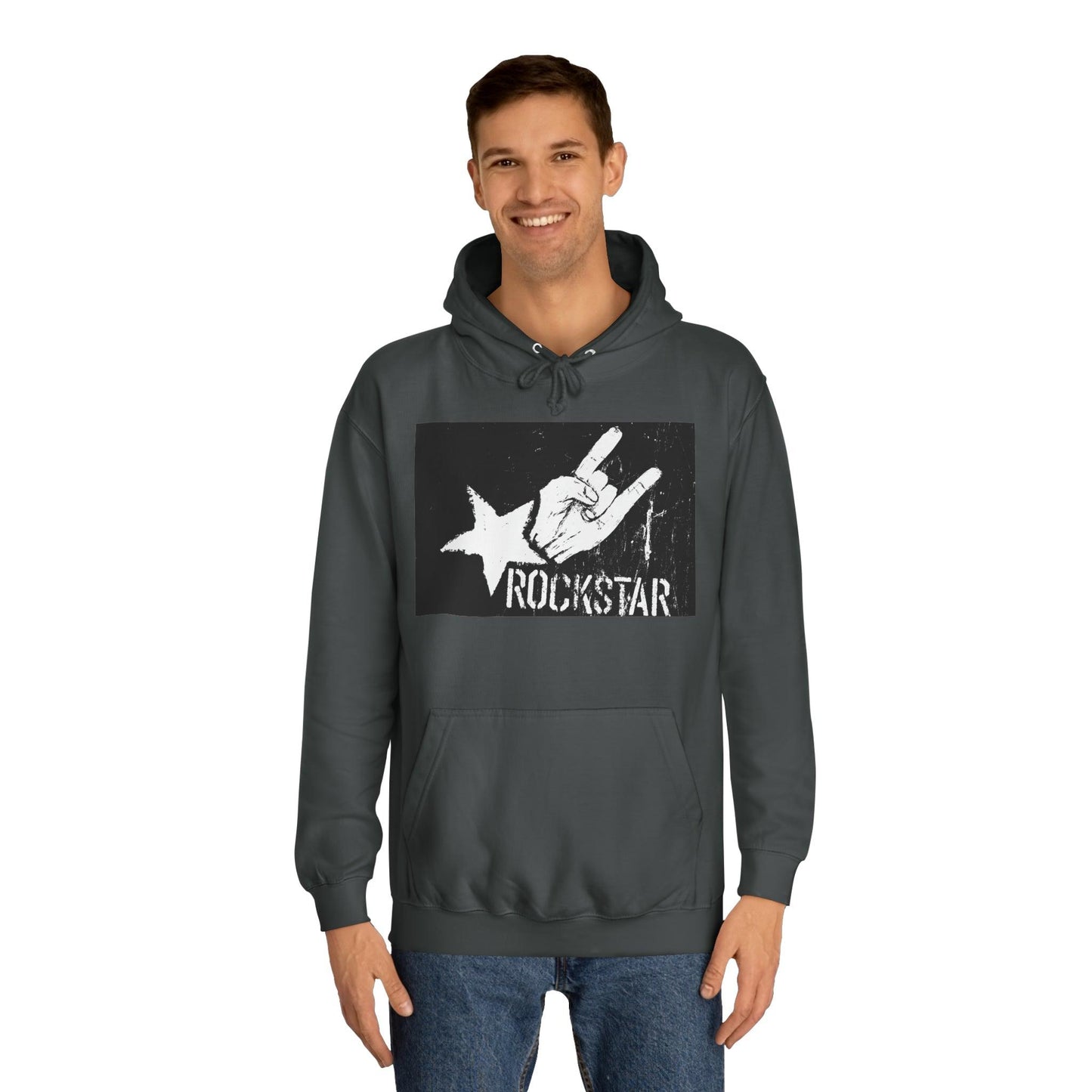 Rock Star Hand Sign Unisex College Hoodie - Lizard Vigilante