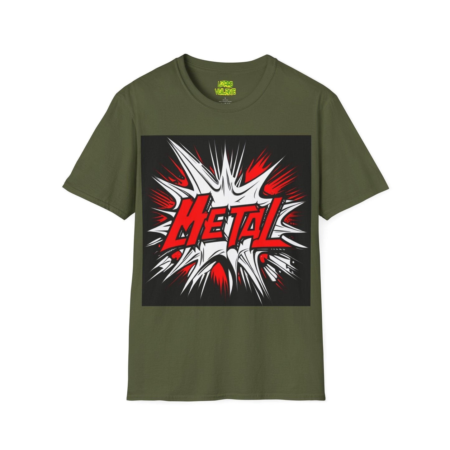 Red METAL Logo Unisex Softstyle T-Shirt - Lizard Vigilante