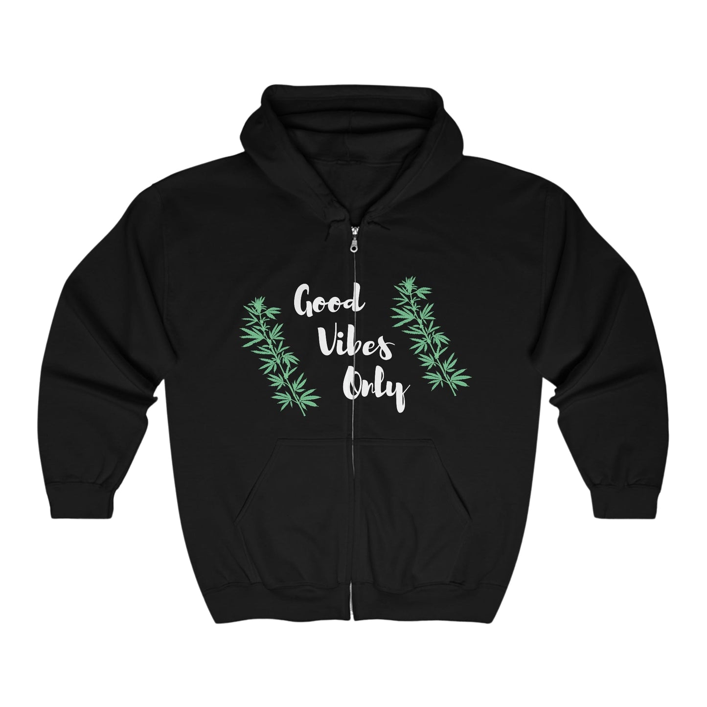 Good Vibes Only Women's Weed Zip Up Hoodie