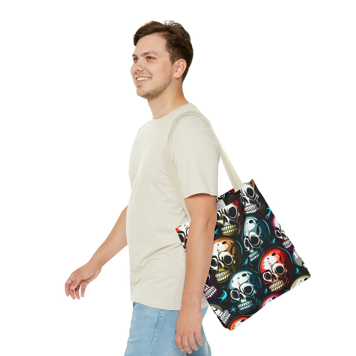 Death Metal Skulls Tote Bag (AOP) - Lizard Vigilante