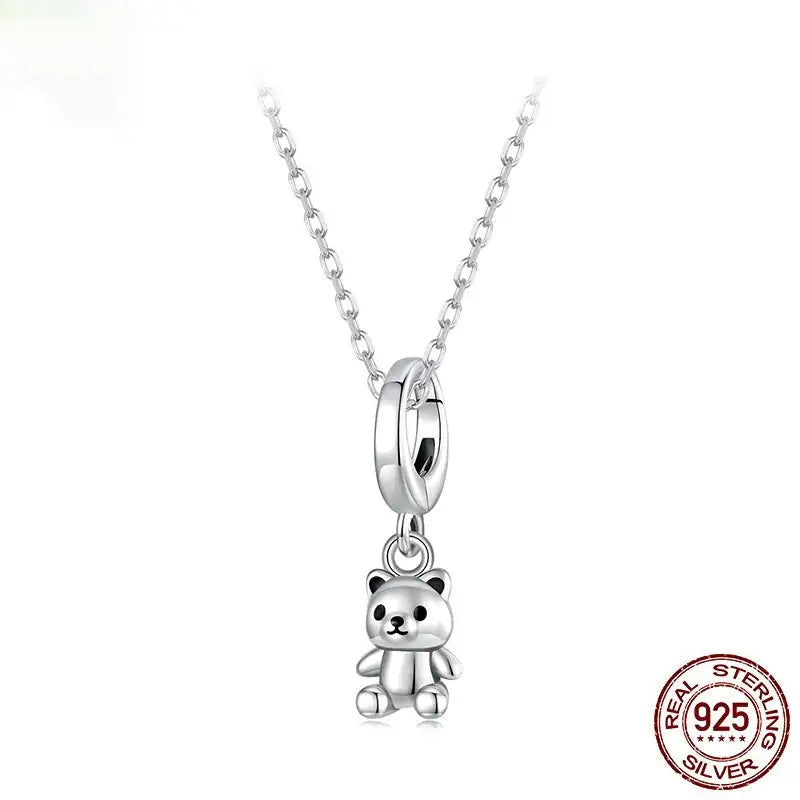 S925 Silver Bear Pendant Parts