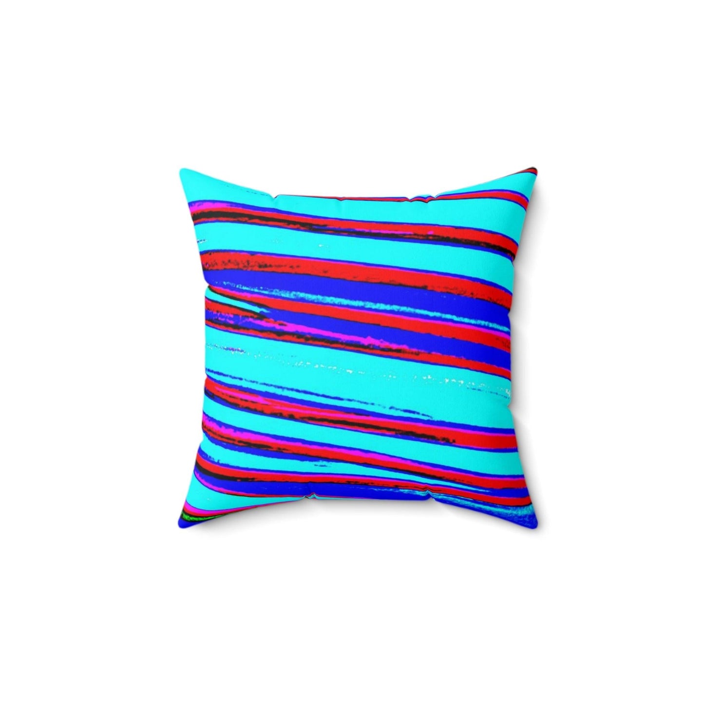 Strips Spun Polyester Square Pillow - Lizard Vigilante