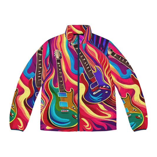 Psychedelic Things Men's Puffer Jacket - Lizard Vigilante