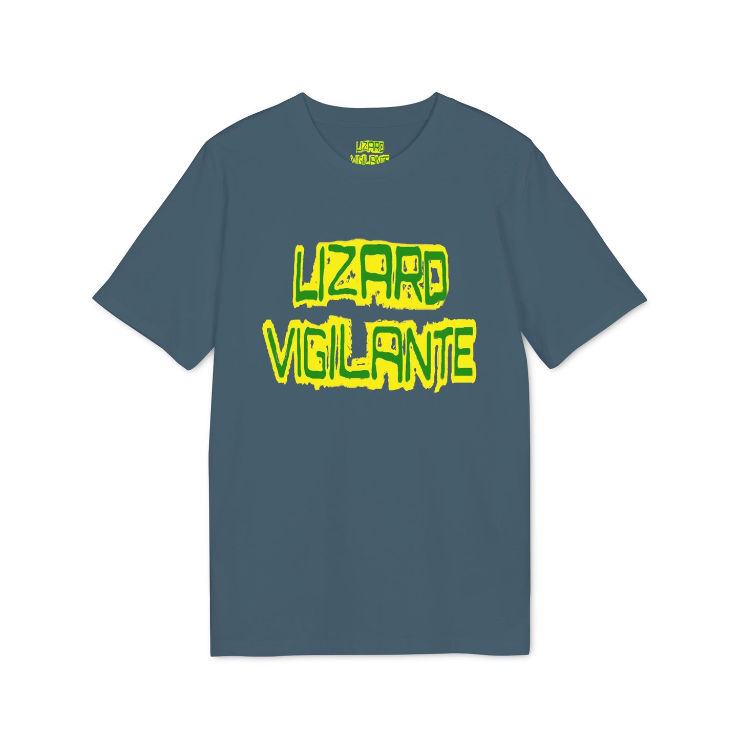 Lizard Vigilante T-Shirt — Retro Neon Graphic Tee for Reptile Fans