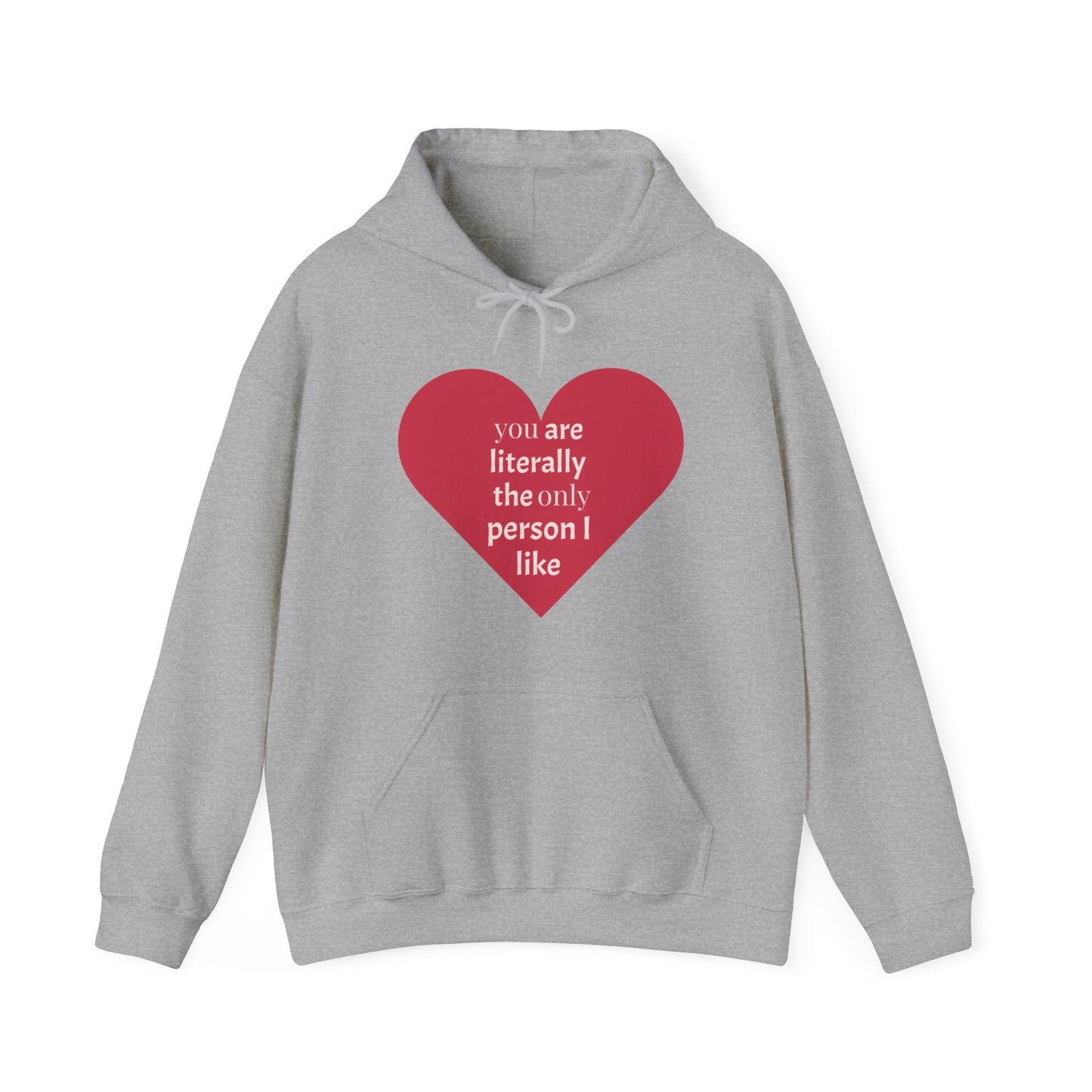 Valentine’s Day Heart Gift Unisex Heavy Blend™ Hooded Sweatshirt - you are literally the only person i can stand - Lizard Vigilante