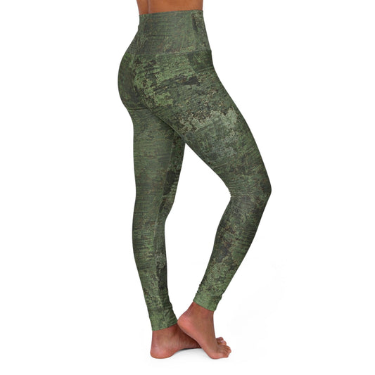 Dirty Green Camo Army High Waisted Yoga Leggings - Lizard Vigilante