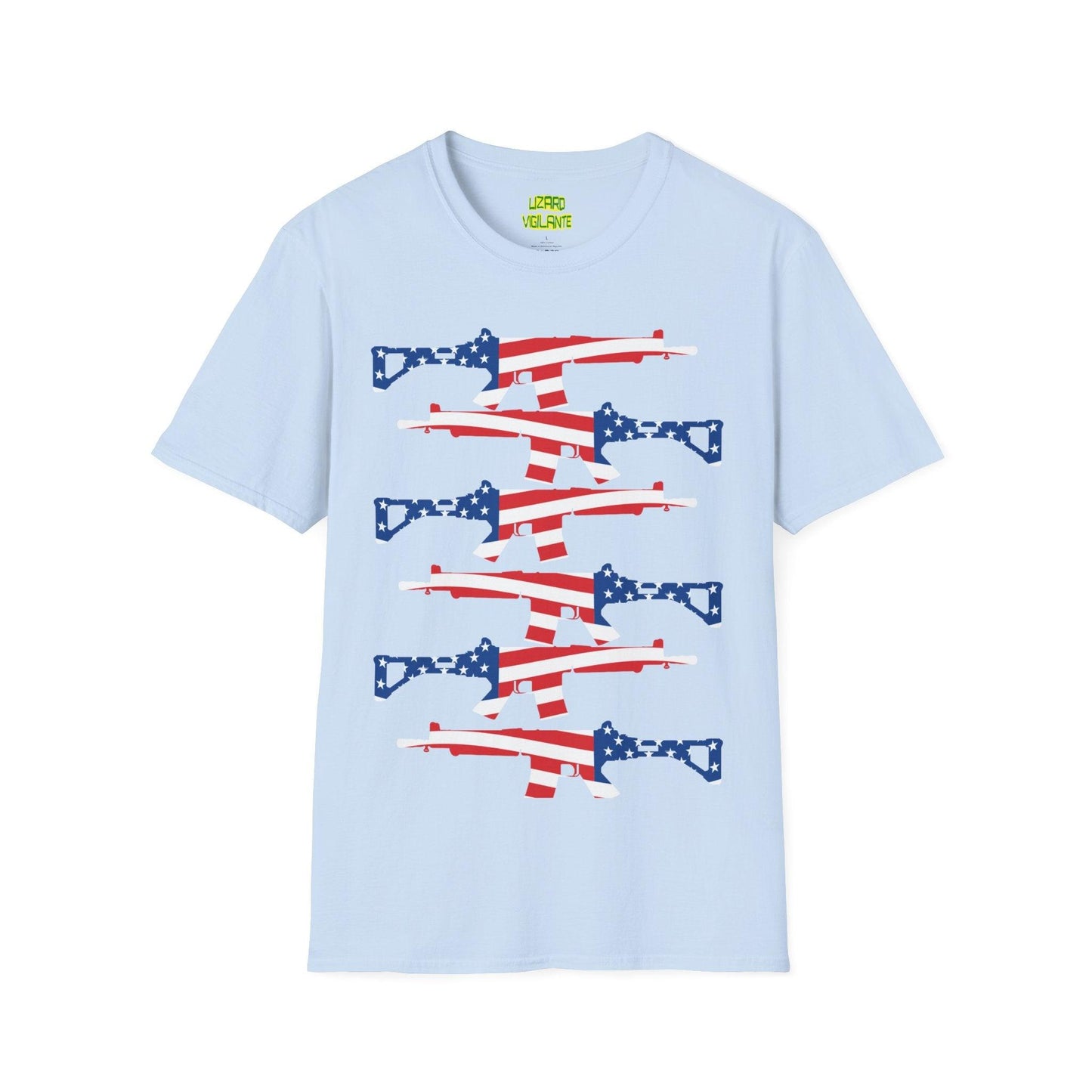 American Flag Guns Unisex Softstyle T-Shirt - Lizard Vigilante