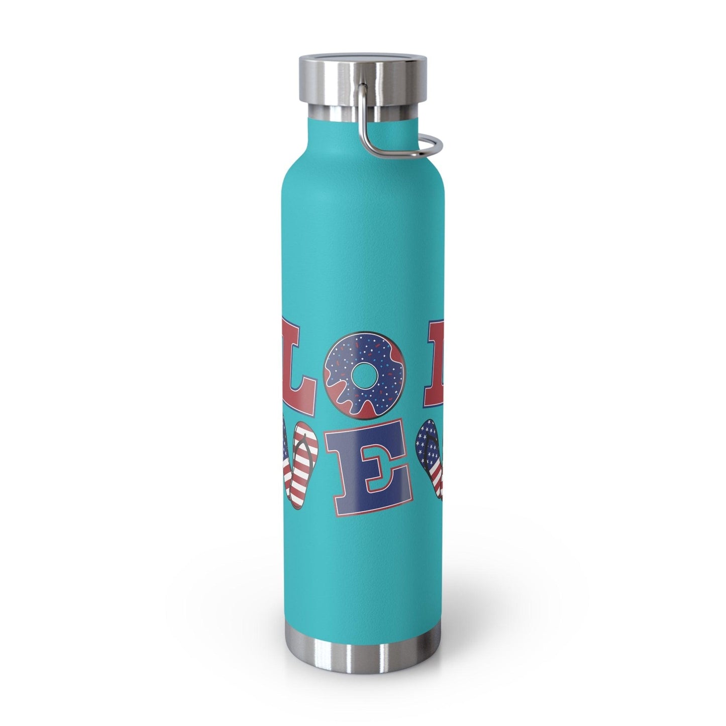 LOVE American Styled Red White and Blue Copper Vacuum Insulated Bottle, USA 22oz - Lizard Vigilante