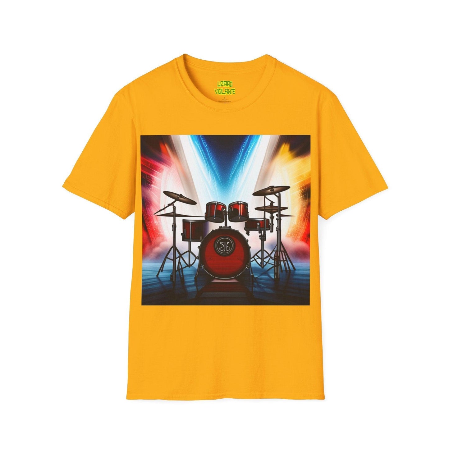 Rock Concert Drums Unisex Softstyle T-Shirt - Lizard Vigilante