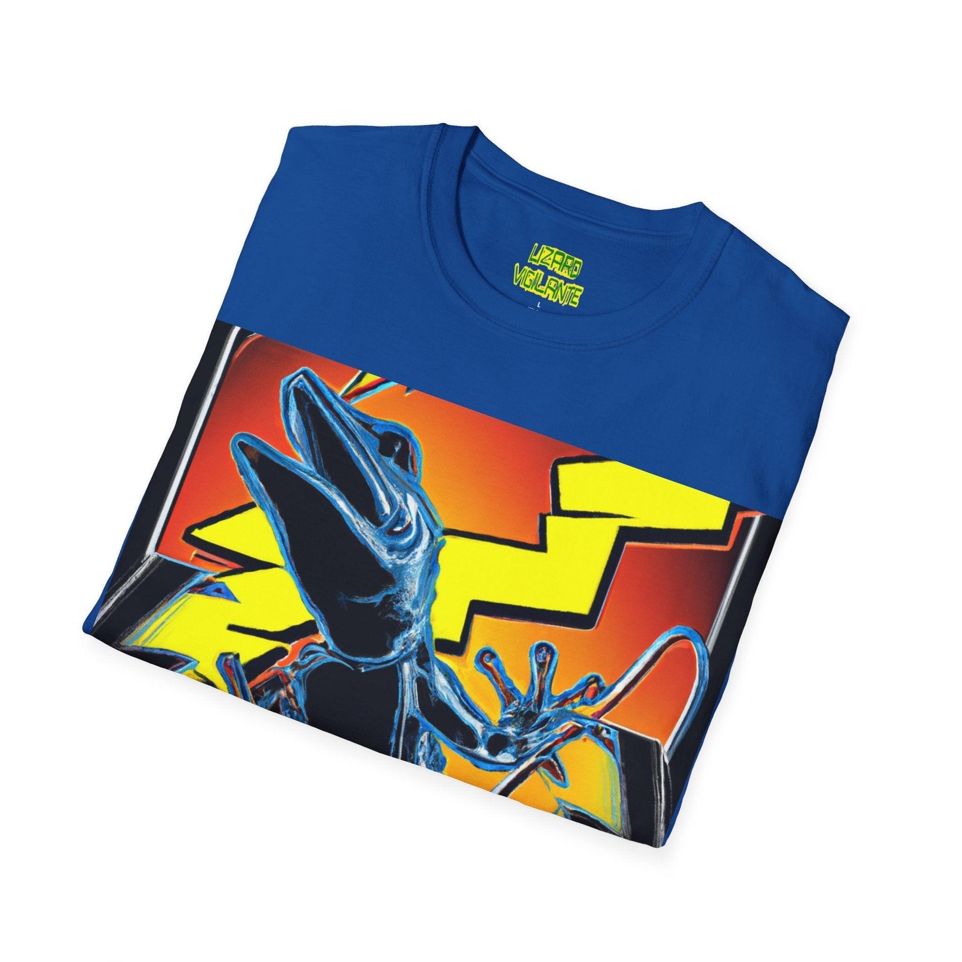 Lizard Lightning Graphical Unisex Softstyle T-Shirt - Lizard Vigilante