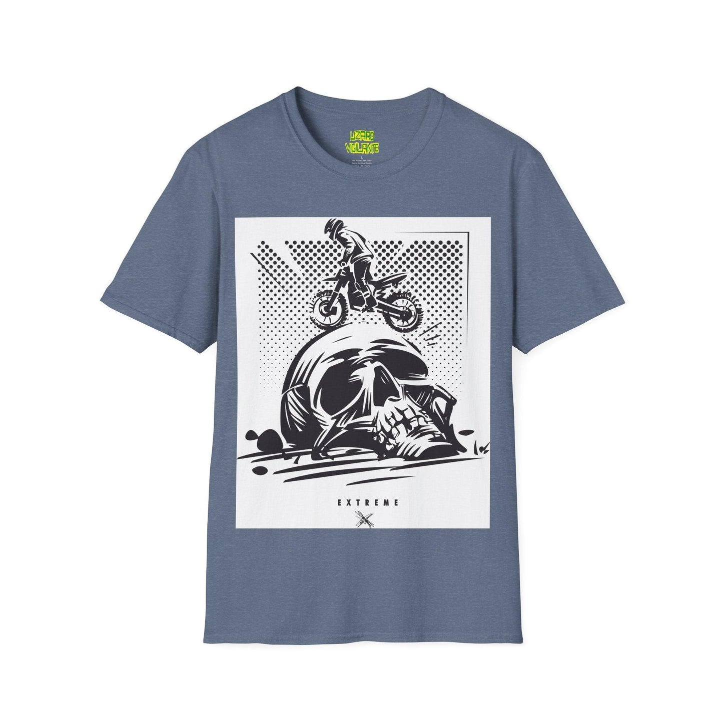 Off Road Motorcycle Skull Unisex Softstyle T-Shirt - Lizard Vigilante