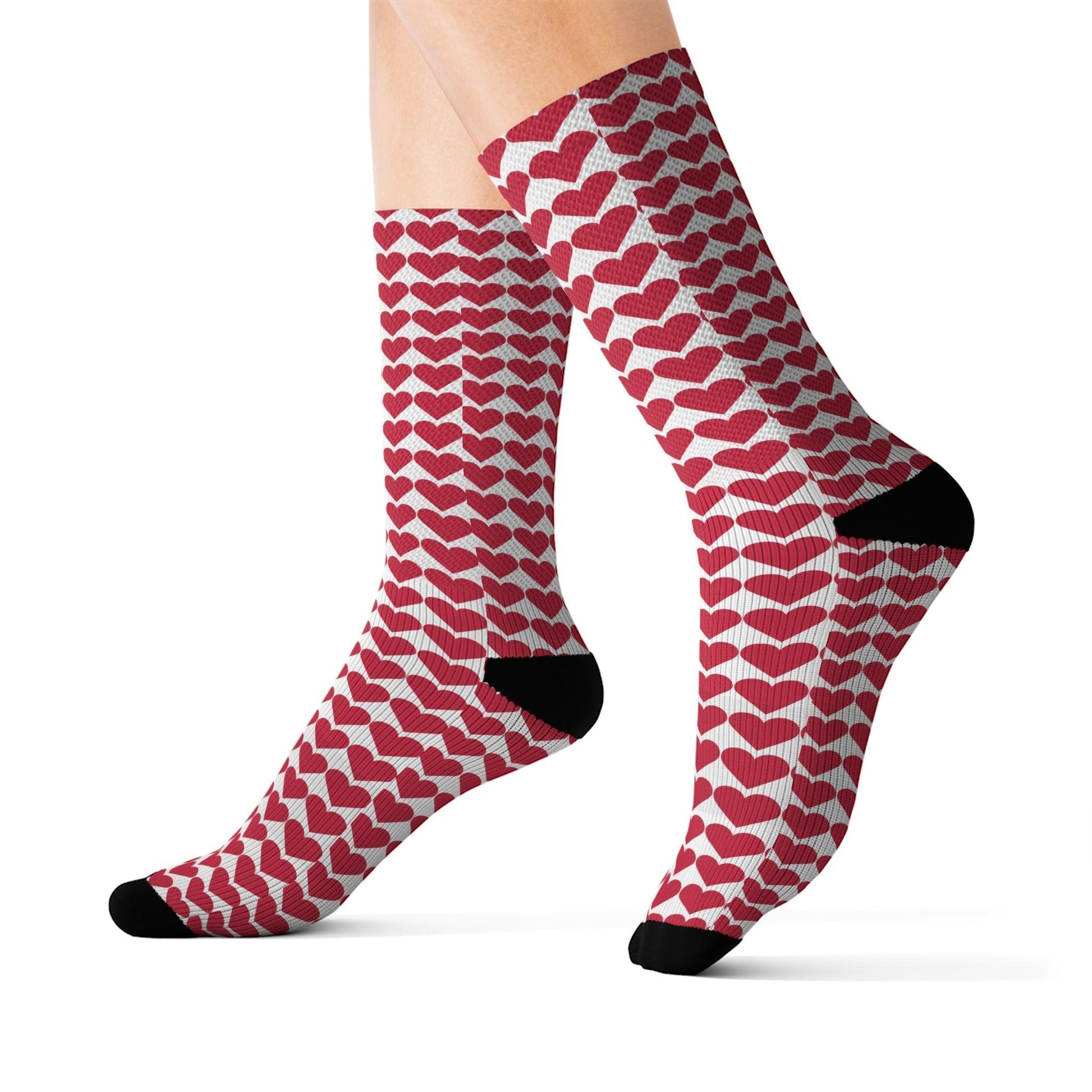 Valentine’s Hearts Sublimation Socks - Lizard Vigilante