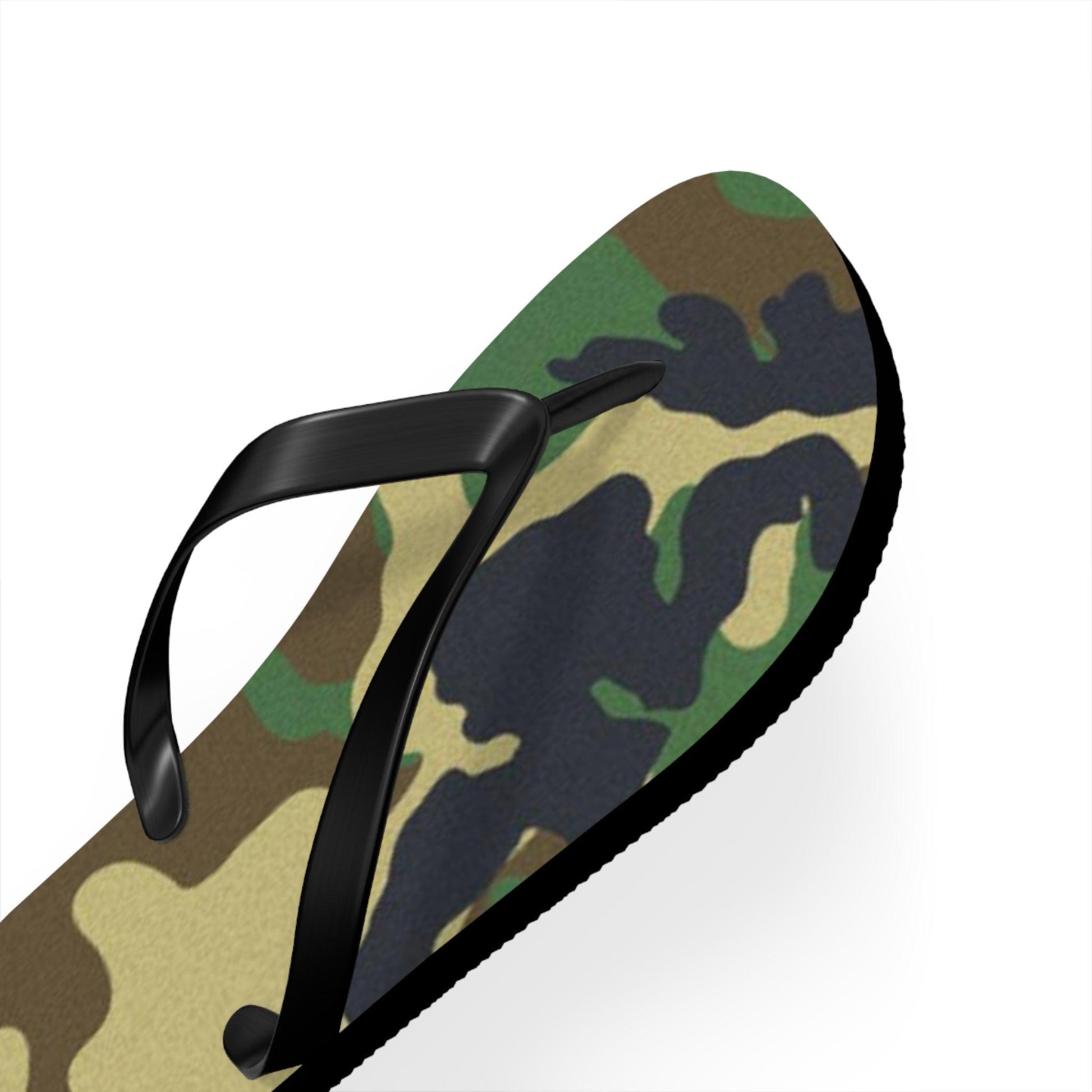 Ladies Green Camouflage Flip Flops - Lizard Vigilante