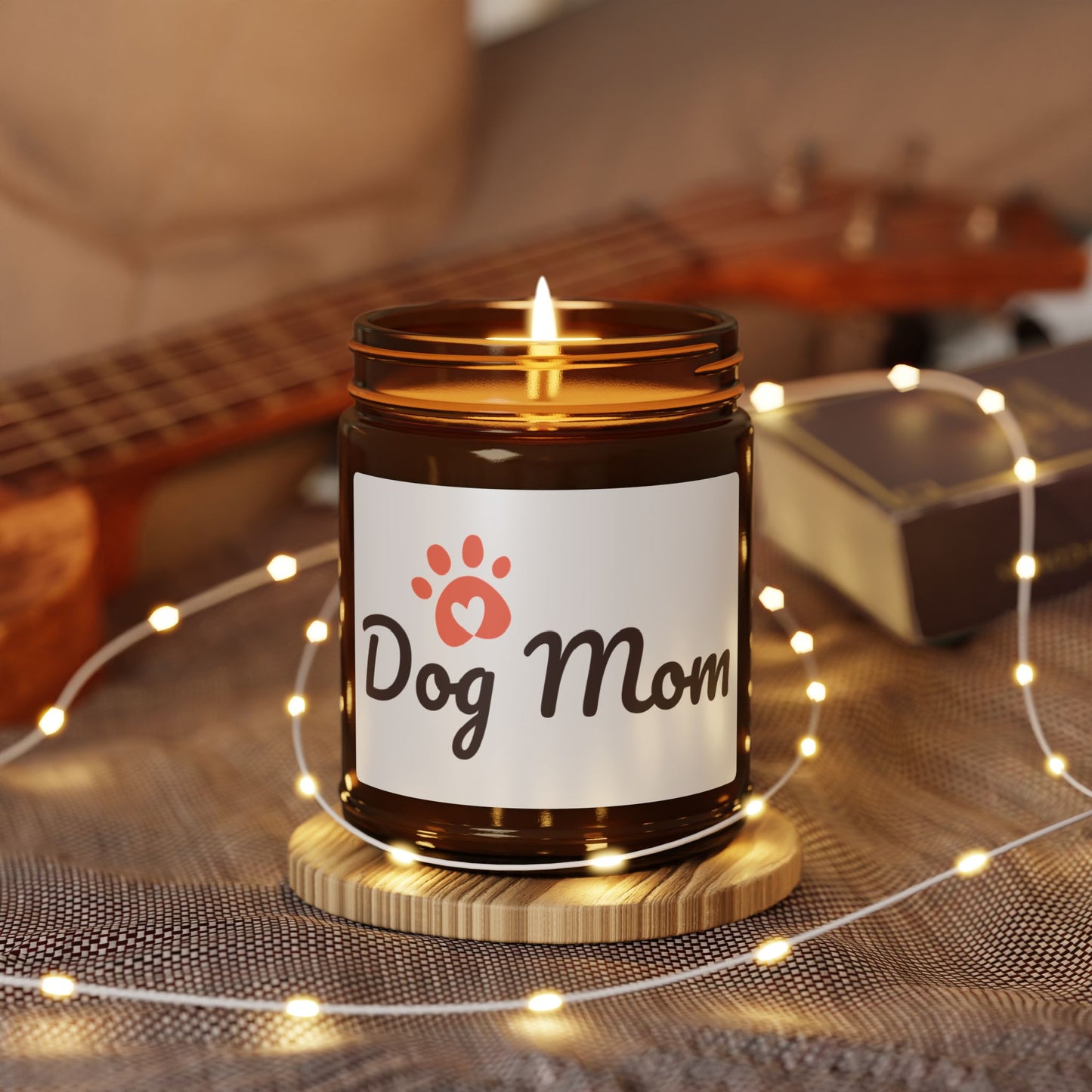 Dog Mom Soy Candle – Scented Amber Jar (Gift for Pet Lovers)