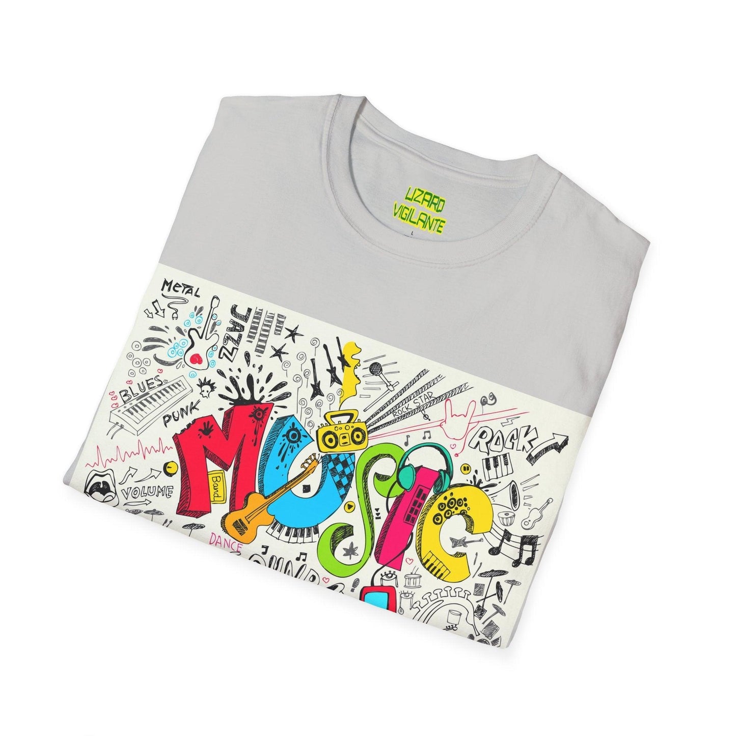 Music Graphic Unisex Softstyle T-Shirt - Lizard Vigilante