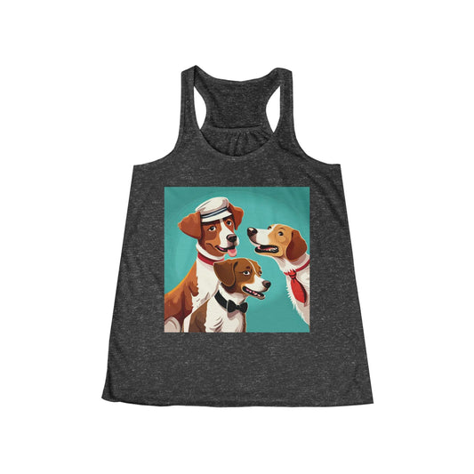 Illustrated Dogs Women's Flowy Racerback Tank - Lizard Vigilante