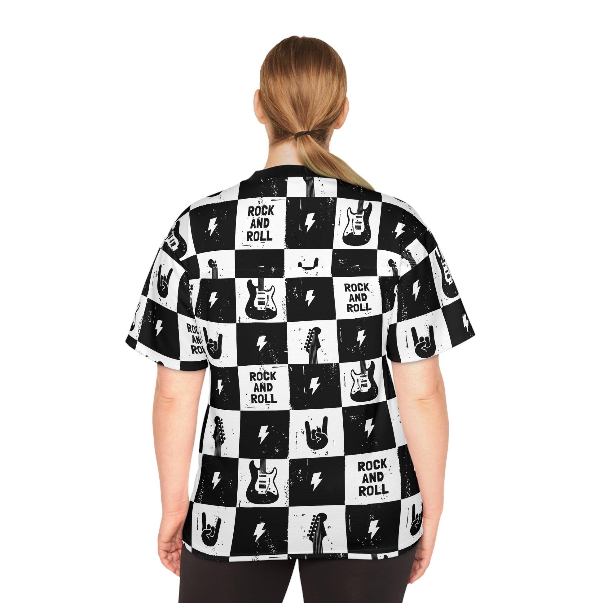 Rock and Roll Squares Unisex Football Jersey - Premium All Over Prints from Printify - Just $56.99! Shop now at Lizard Vigilante