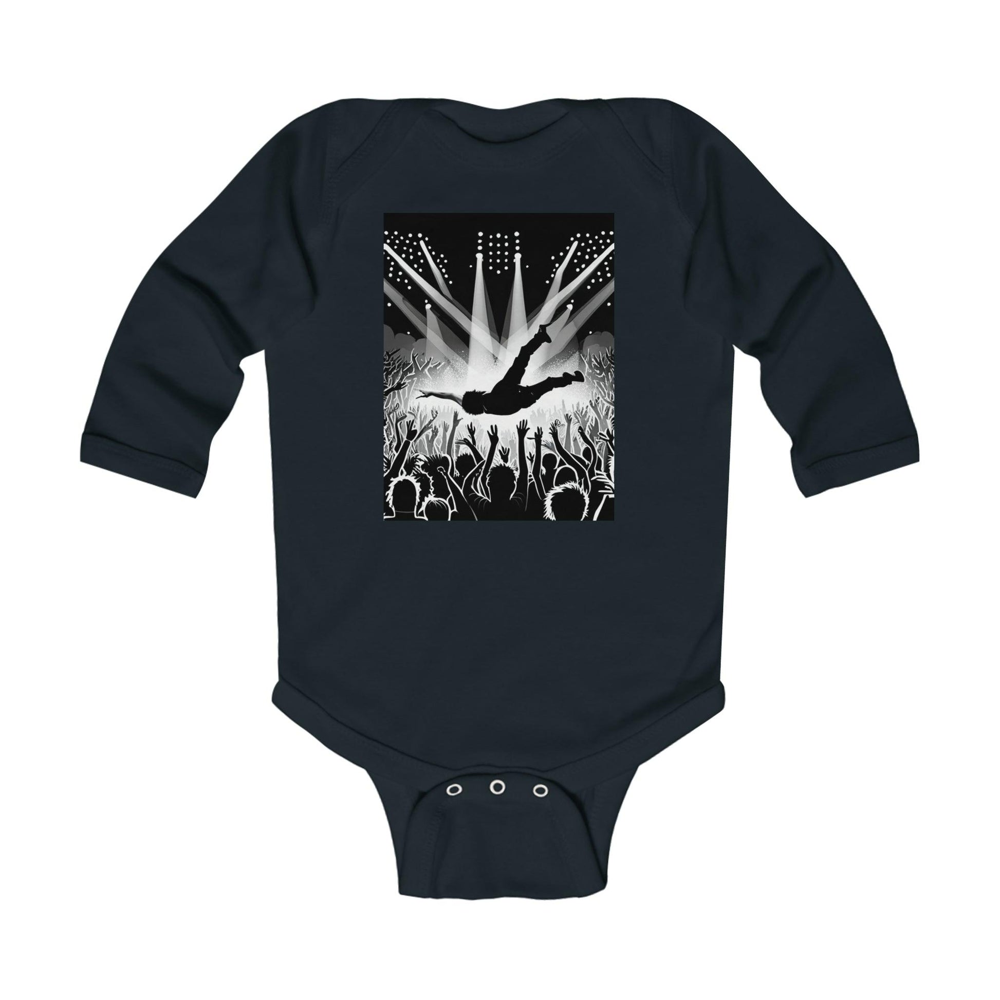 Crowd Surfing Metal Infant Long Sleeve Bodysuit - Lizard Vigilante