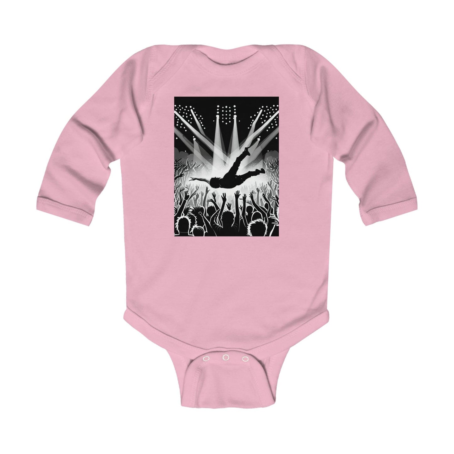 Crowd Surfing Metal Infant Long Sleeve Bodysuit - Lizard Vigilante