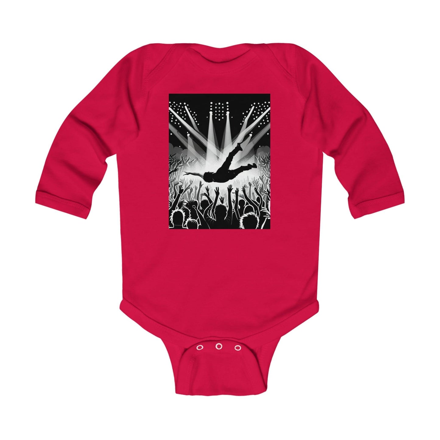 Crowd Surfing Metal Infant Long Sleeve Bodysuit - Lizard Vigilante