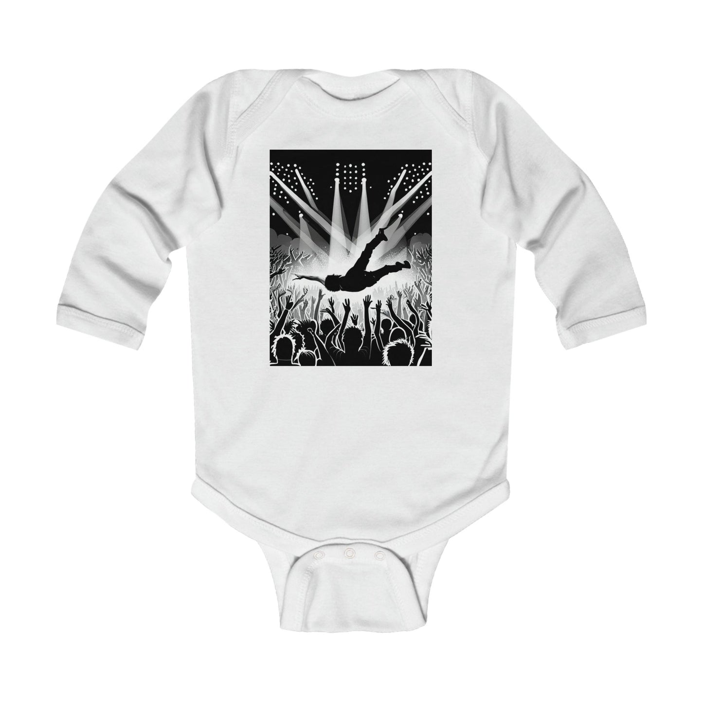 Crowd Surfing Metal Infant Long Sleeve Bodysuit - Lizard Vigilante