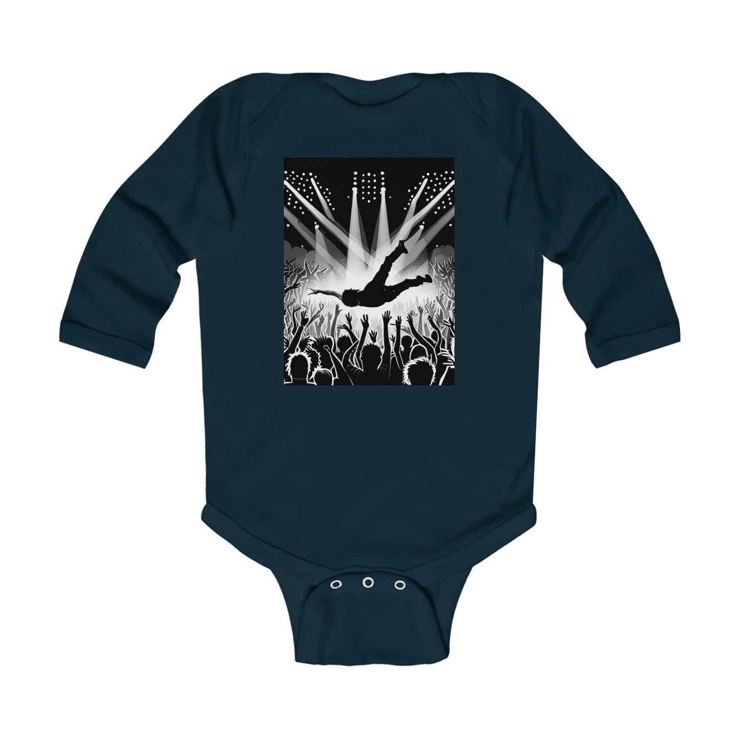 Crowd Surfing Metal Infant Long Sleeve Bodysuit - Lizard Vigilante