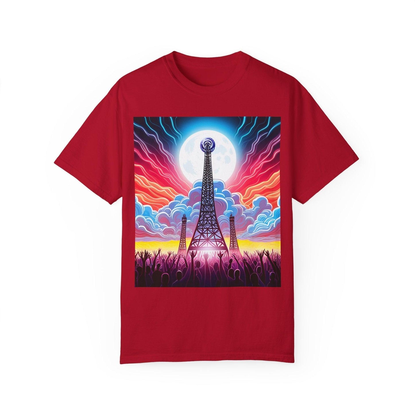 Eiffel CellTower Unisex Garment-Dyed T-shirt - Lizard Vigilante