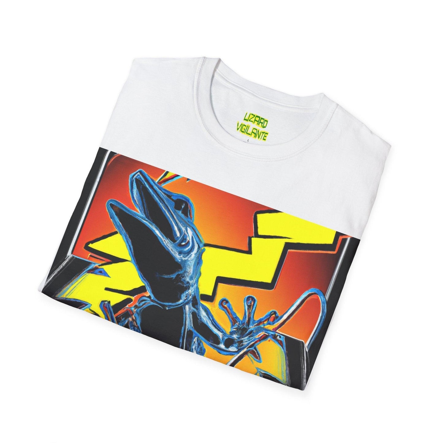 Lizard Lightning Graphical Unisex Softstyle T-Shirt - Lizard Vigilante