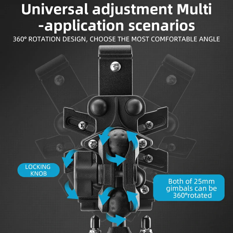 ROCKBROS Motorcycle ATV Adjustable Phone Holder with Vibration Dampener for 4.7-7.1" Phones
